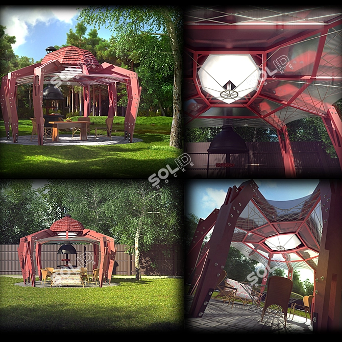 Spiderweb Gazebo 3D model image 1