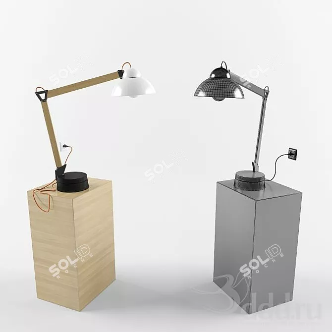 Modern Silver Desk Lamp 3D model image 1