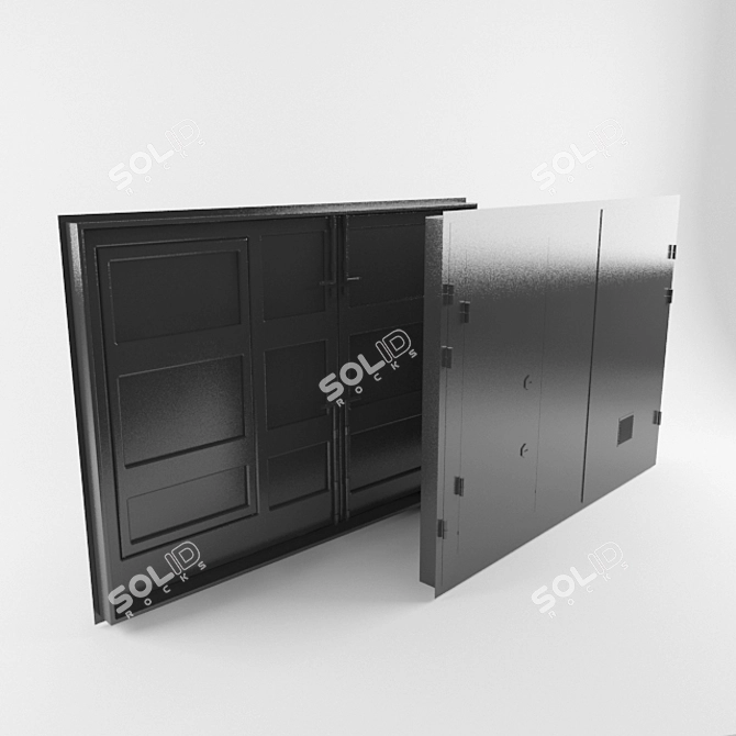 Metal Garage Gate: Secure and Stylish 3D model image 1