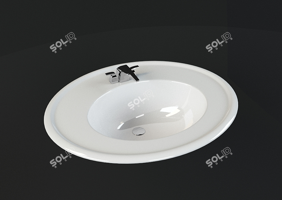 Elegant Amadea Built-In Sink 3D model image 1