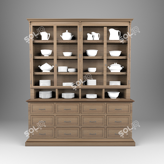 Vintage Travel Apothecary Cabinet 3D model image 1