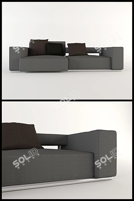 Sleek B&B Italia Sofas 3D model image 1