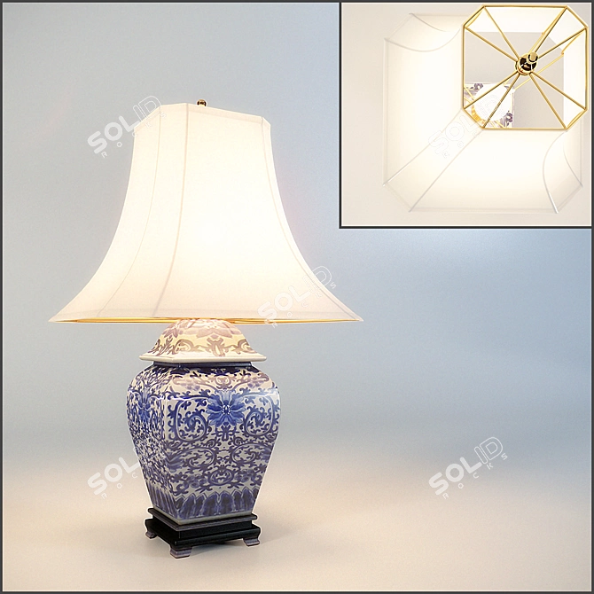 Title: 18th Century Chinese Porcelain Lamp 3D model image 1