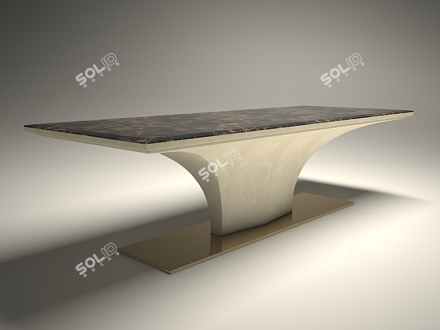 Sleek Longhi Omotesando Dining Table 3D model image 1