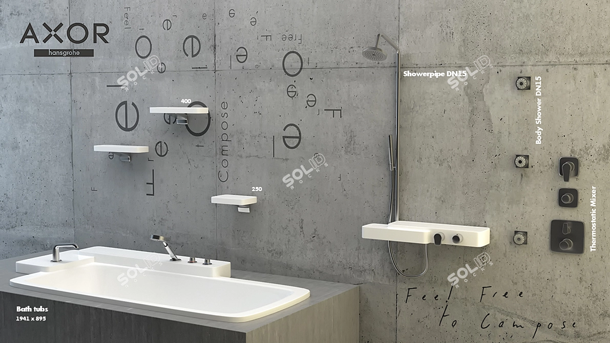 Axor Bouroullec: Innovative Bathroom Elegance 3D model image 1