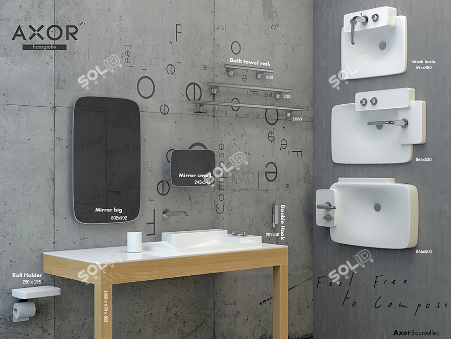 Axor Bouroullec: Contemporary Wash Basins 3D model image 1