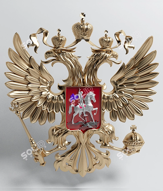 Russian Federation Coat of Arms 3D model image 1