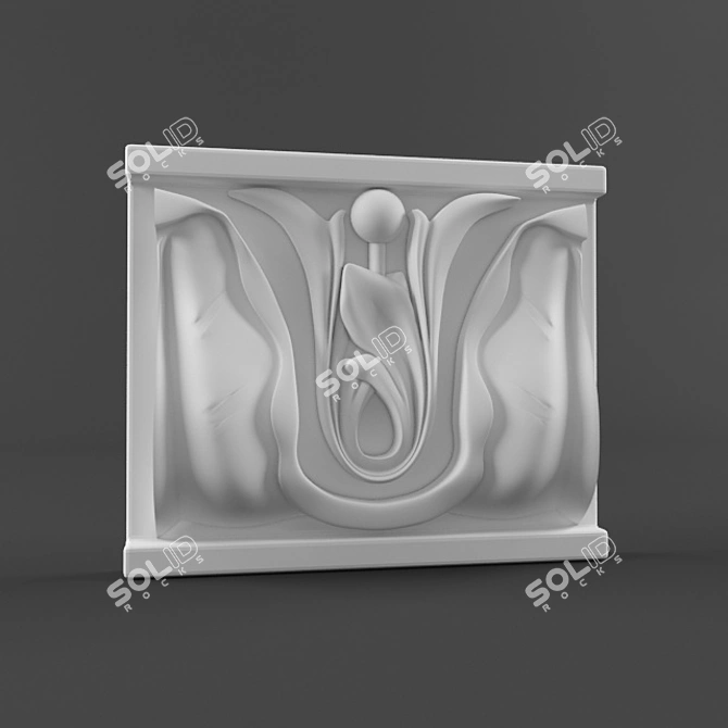 Elegant Stucco Detail 3D model image 1