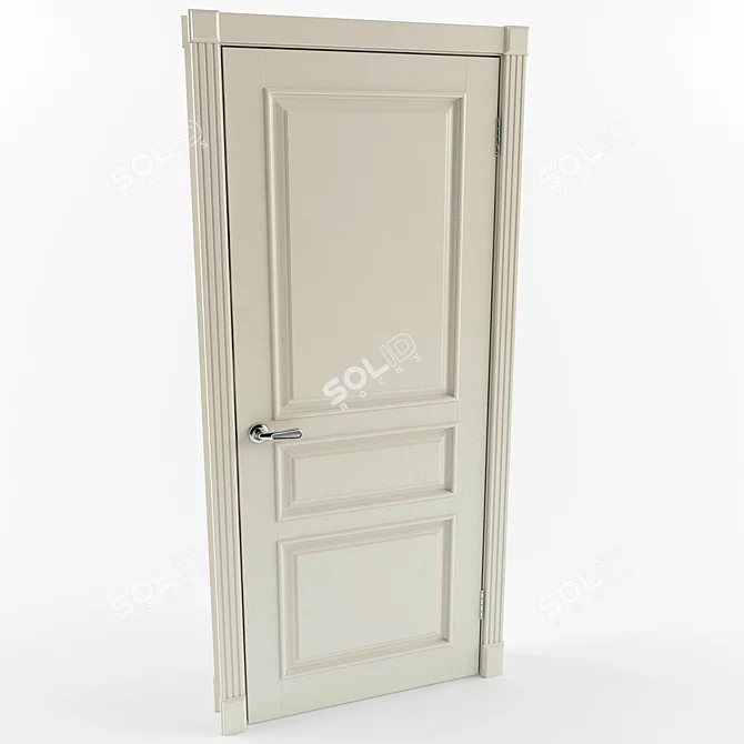 Elegant Florence: Classic Wood Door 3D model image 1