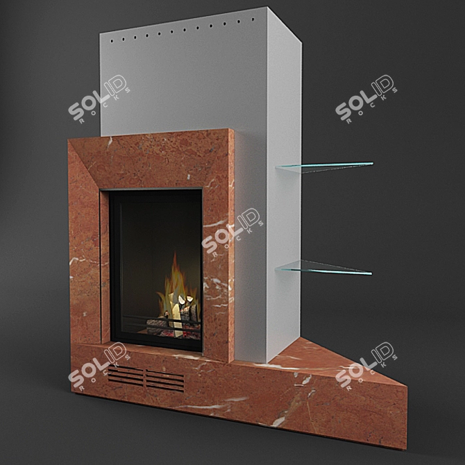 Estensa3: Stylish and Efficient Fireplace 3D model image 1