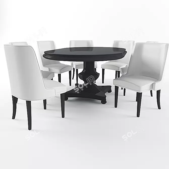 Elegant Maxwell Dining Table 3D model image 1