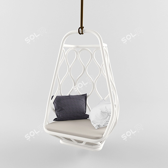 Nautical Rocker Chair: Stylish Comfort 3D model image 1