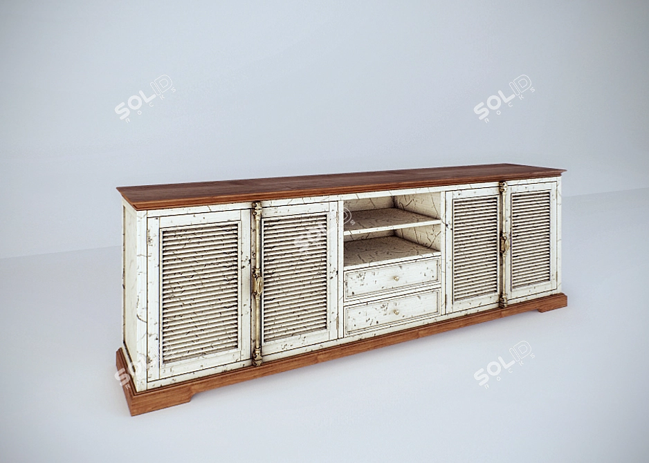 Elegant Wood Dresser 3D model image 1