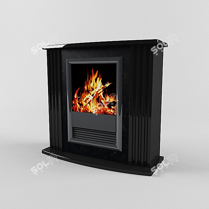 Elegant Dimplex Mozart Black Fireplace 3D model image 1