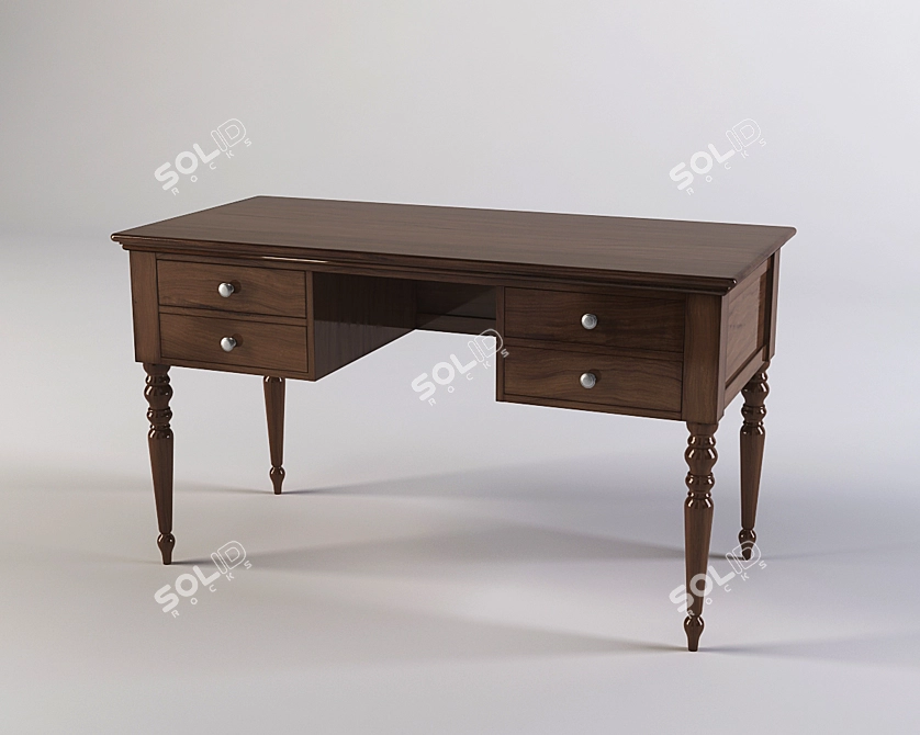 Minimalist Writing Desk 3D model image 1