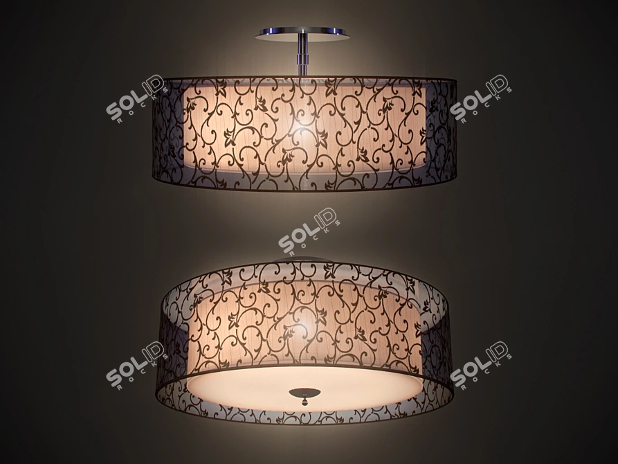 Elegant Bronze Chandelier 3D model image 1