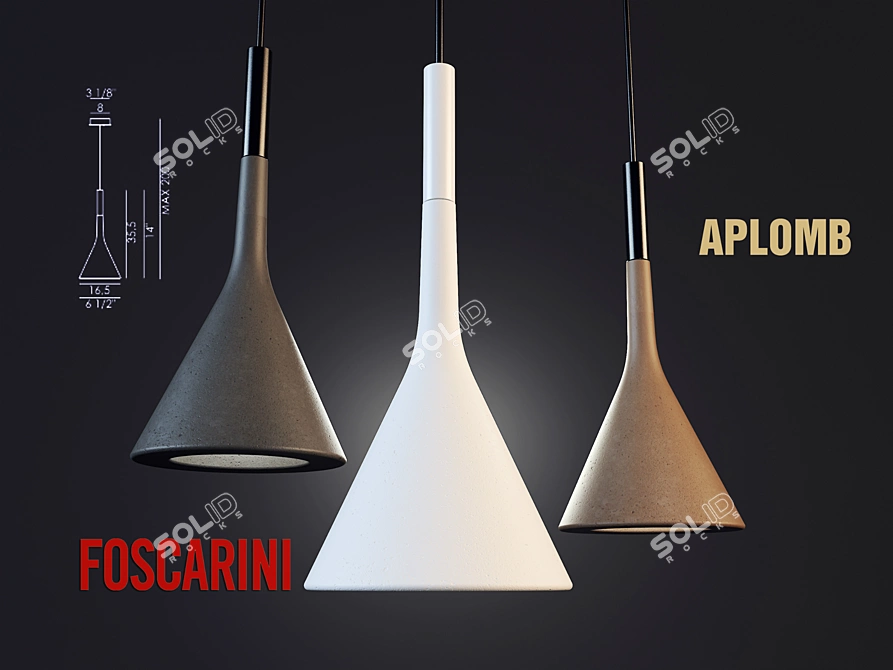 Aplomb Mini Concrete Pendant Light 3D model image 1