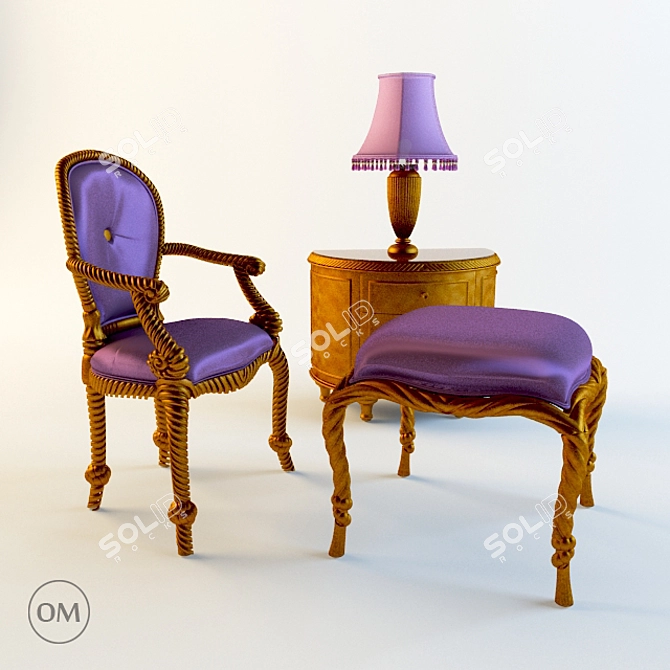 Zeuss Bedroom Furniture Set 3D model image 1