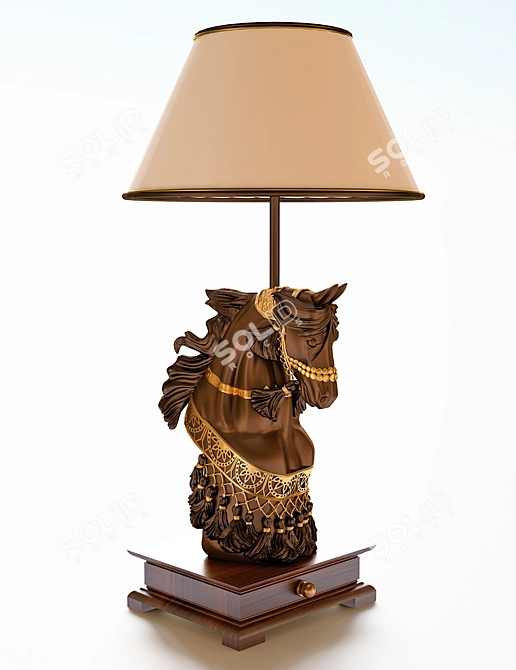 Imperial Horse Table Lamp 3D model image 1
