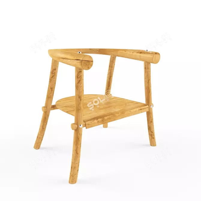 Ethnic Wood Chair 3D model image 1