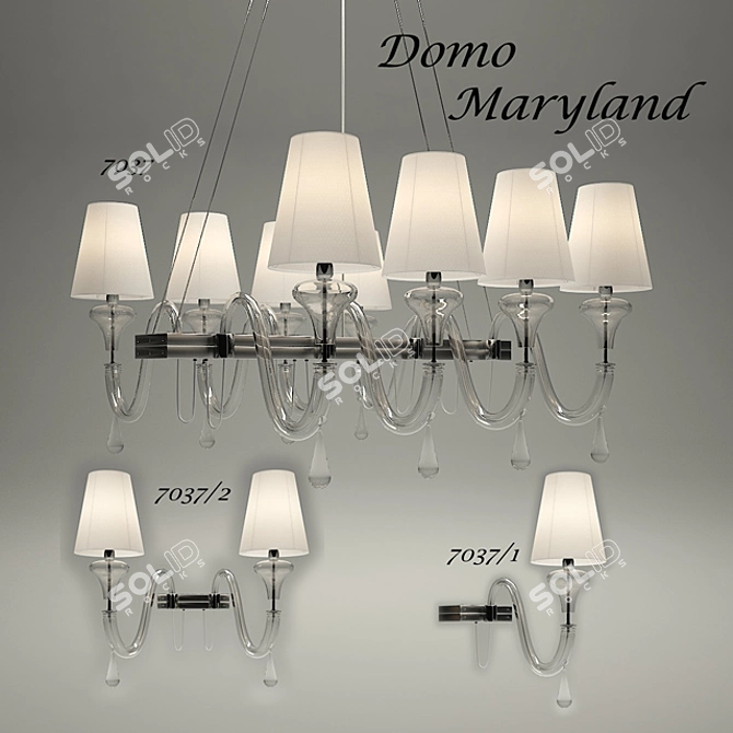 Elegant Barovier Maryland Chandelier 3D model image 1