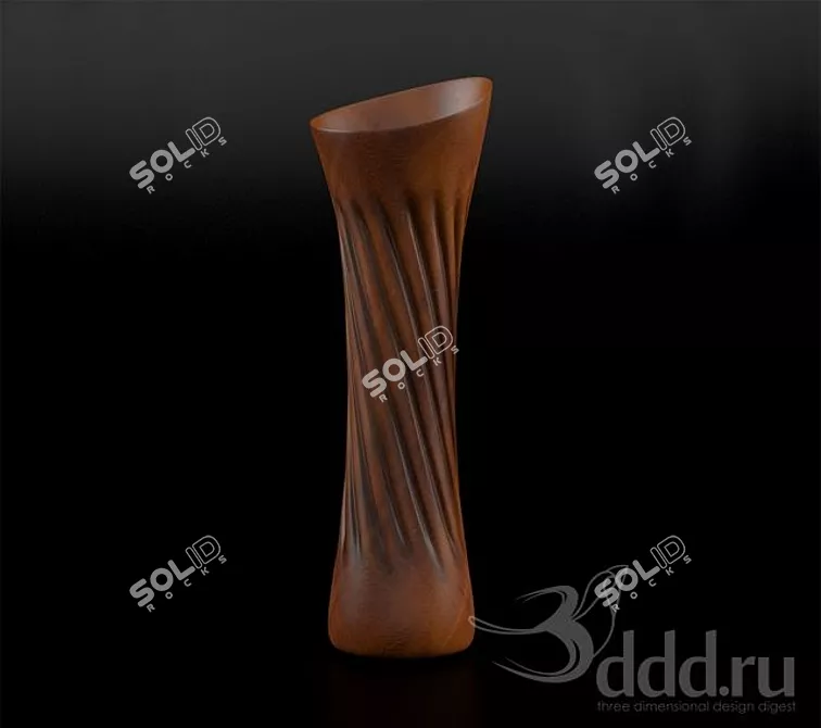 Nature's Elegance: Wooden Vase 3D model image 1