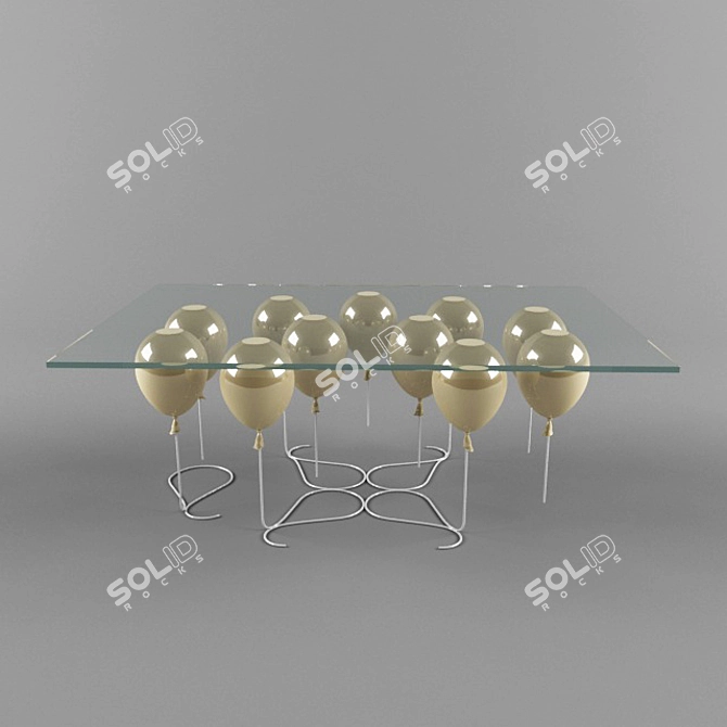 Stylish Duffy Glass and Metal Pendant 3D model image 1