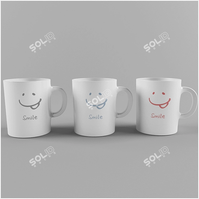 Smiley Cups 3D model image 1