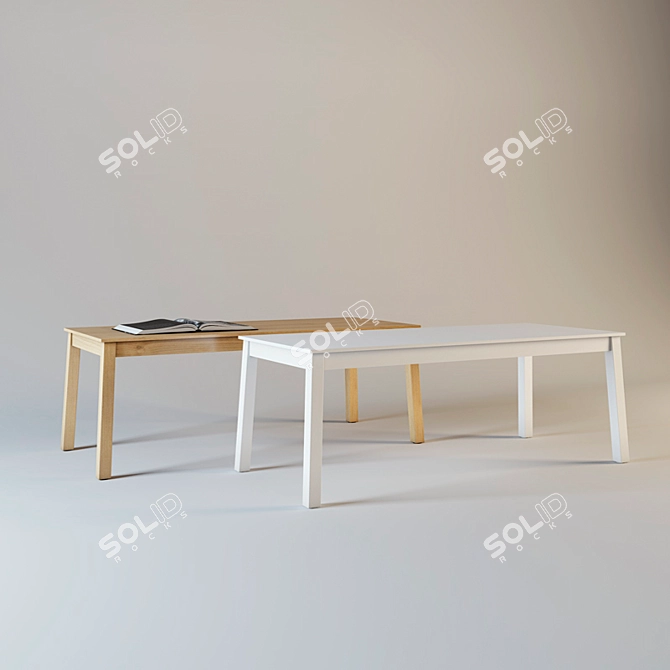 Modern Espresso Coffee Table 3D model image 1