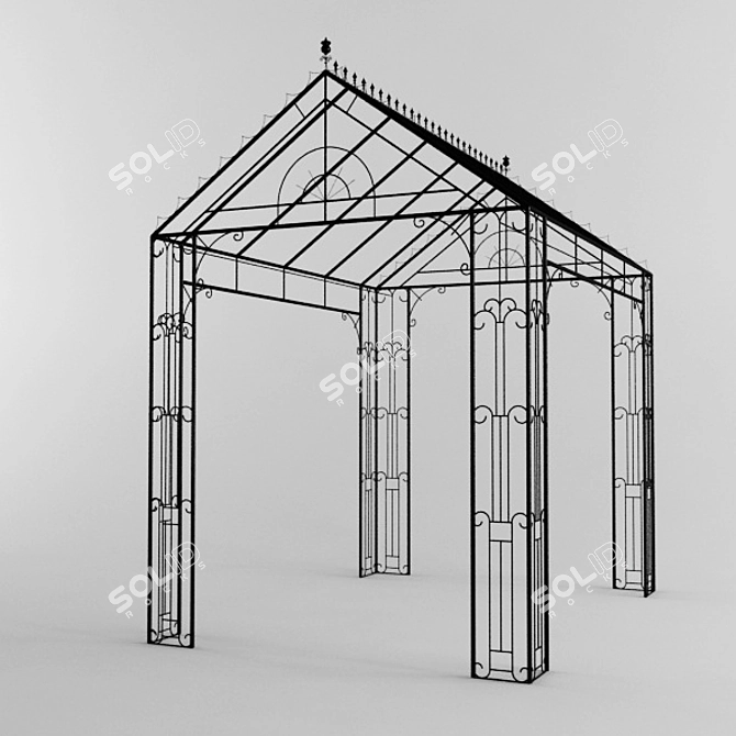 Metal Gazebo: L2620 B1940 H2850 3D model image 1