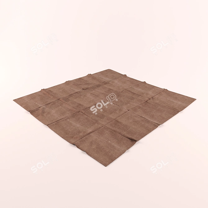 Elegant Gray Floral Carpet 3D model image 1