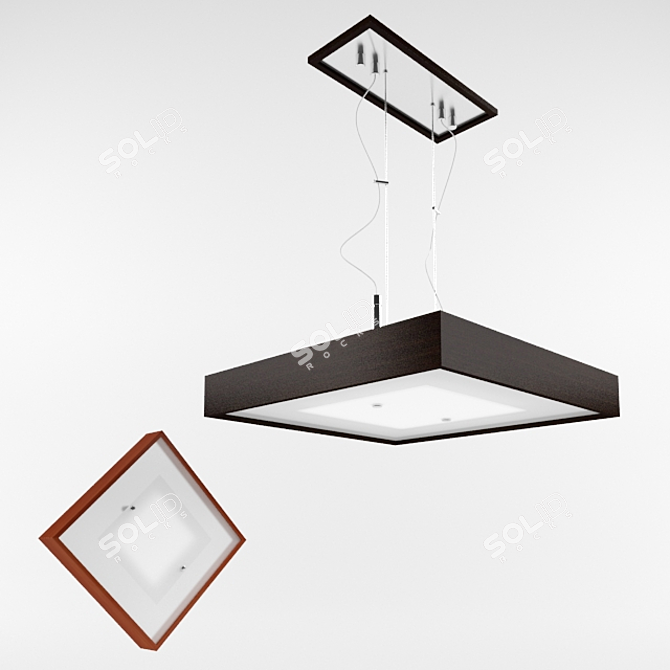 Adjustable Height Pendant and Wall Sconce Set 3D model image 1