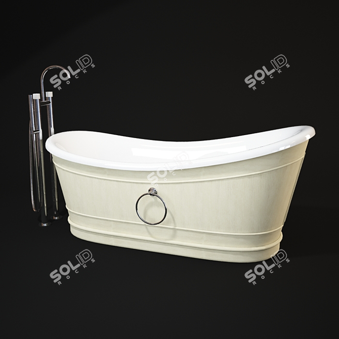 Elegant Lineatre Quadro Bathtub 3D model image 1