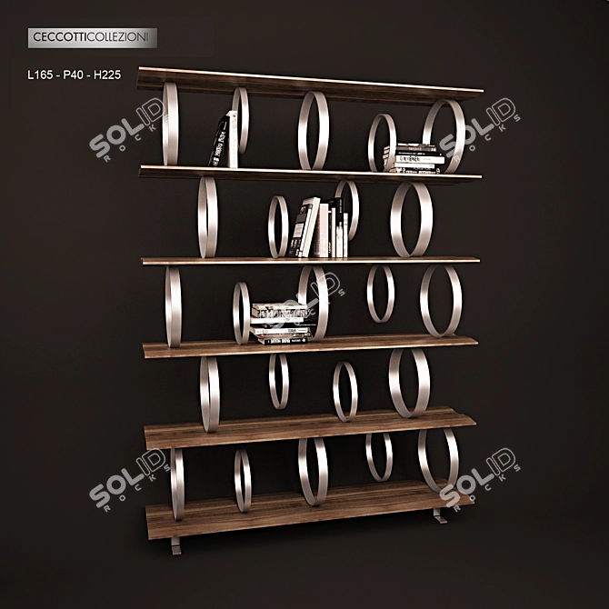 Ceccotti Walnut Bookshelf 3D model image 1