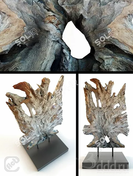 Rustic Wood Art Décor 3D model image 1