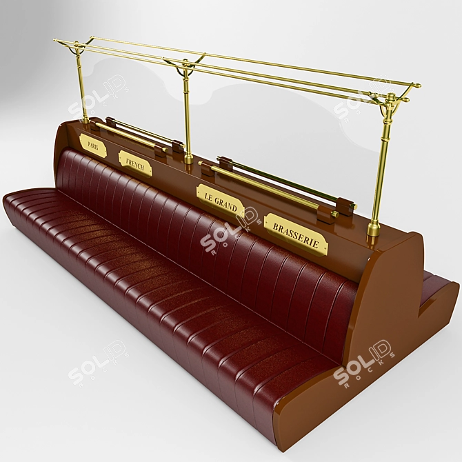 French Bistro Sofa: Vintage Elegance 3D model image 1