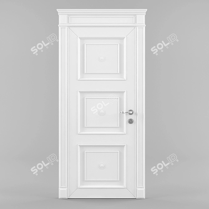 Elegant Maple Wood Door 3D model image 1