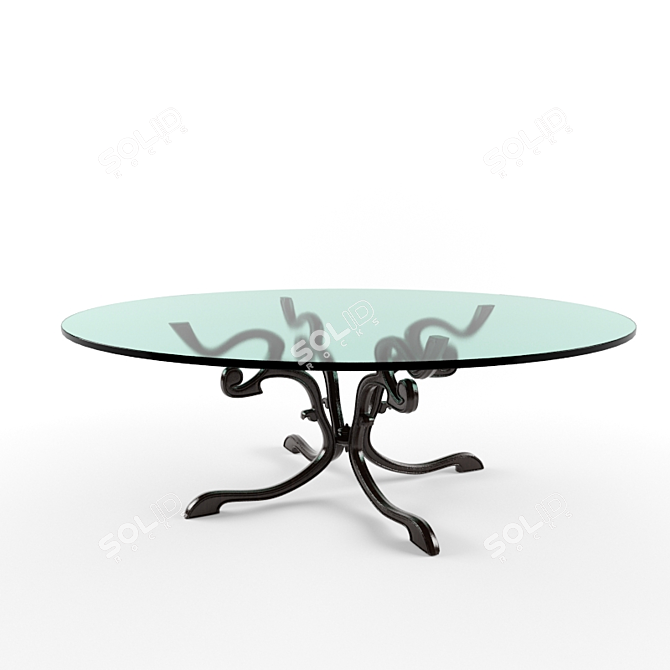 Elegant Round Glass Table 3D model image 1