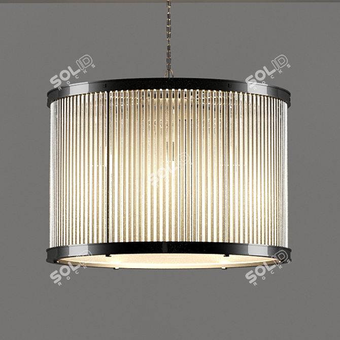 Vintage Crystal Rod Chandelier 3D model image 1