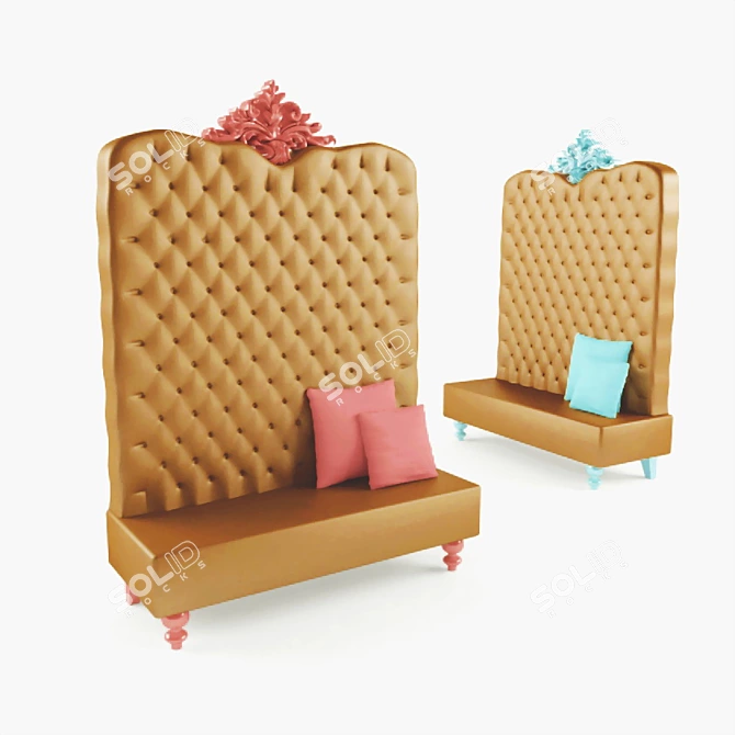 Italian High Back Chair: Creazioni 120x40x163 3D model image 1