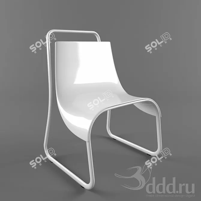 Minimalistic White Chair 3D model image 1