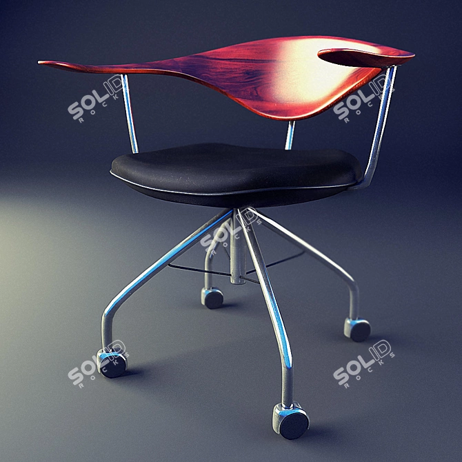 Elegant Danish Design: Hans Vegner Chair 3D model image 1