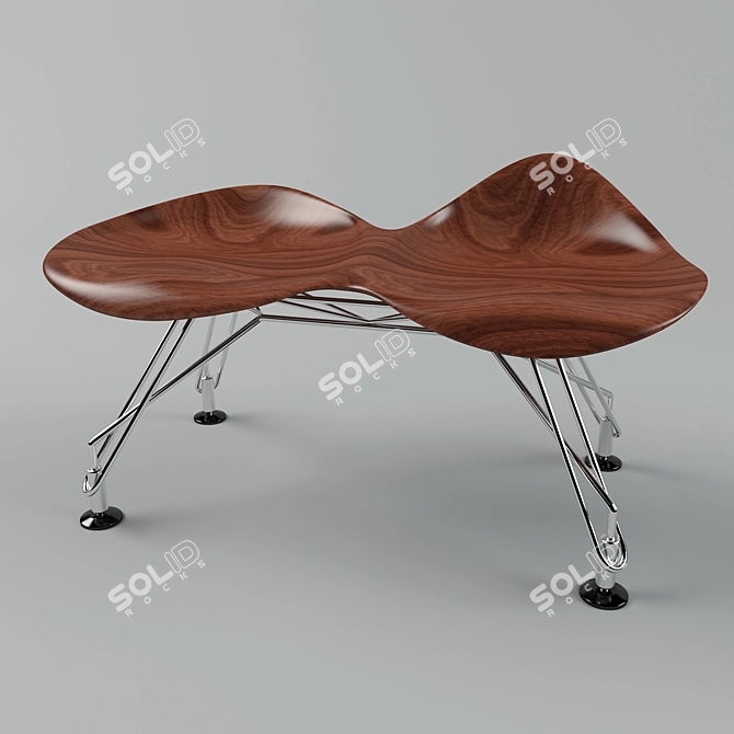 JORDI MILA Mountain Diva Bench: Stylish Seating with a Touch of Elegance 3D model image 1