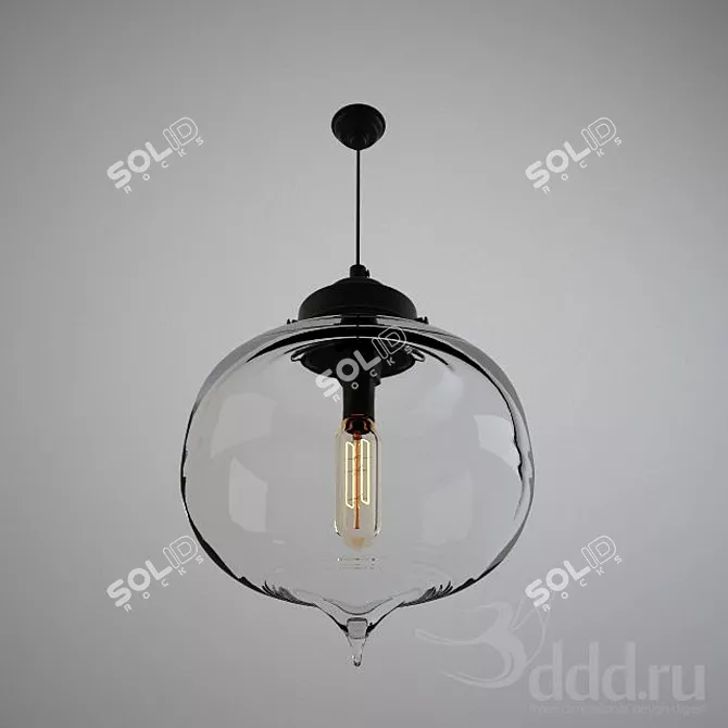 Elegant Crystal Pendant Light 3D model image 1