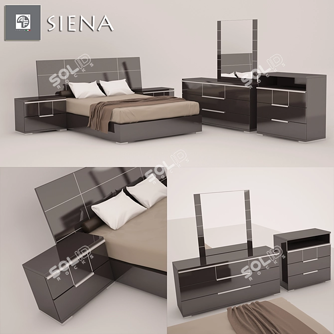 ALF Siena Bedroom Set 3D model image 1