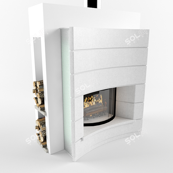 Bianco Mediterraneo Fireplace 3D model image 1