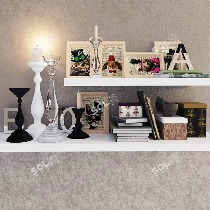 Title: Elegant Decorative Set 3D model image 1