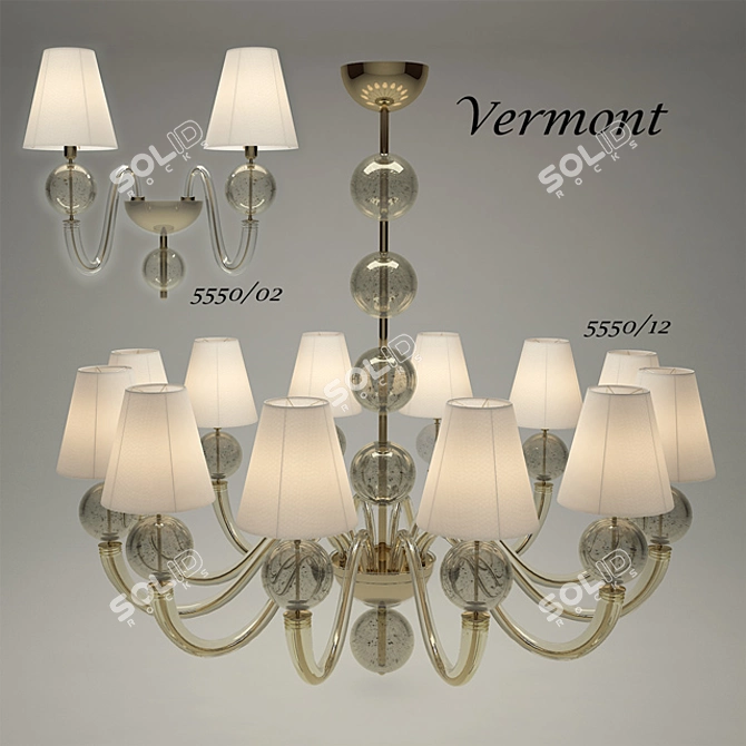 Stunning Vermont Chandelier by Barovier&Toso 3D model image 1