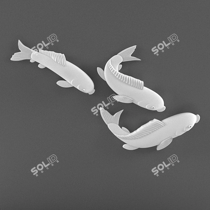 Fish Sculpture: Exquisite Marine Decor 3D model image 1