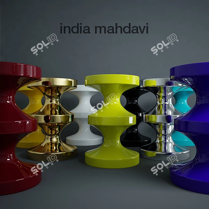 India Mahdavi Ceramic Stool: Versatile and Stylish 3D model image 1